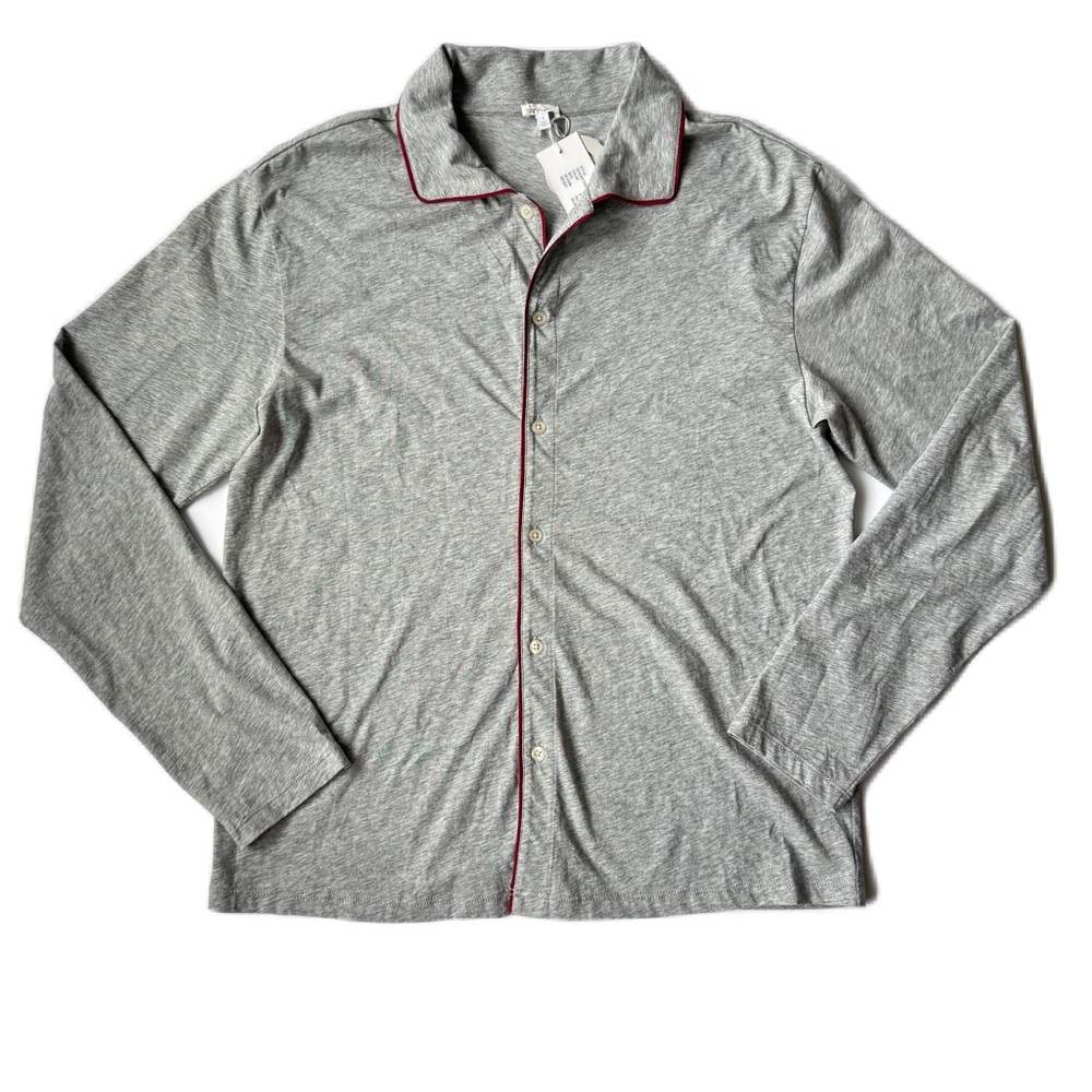 Skin Organic Men’s Pajama Top Size 1 Small Heather Grey NWT